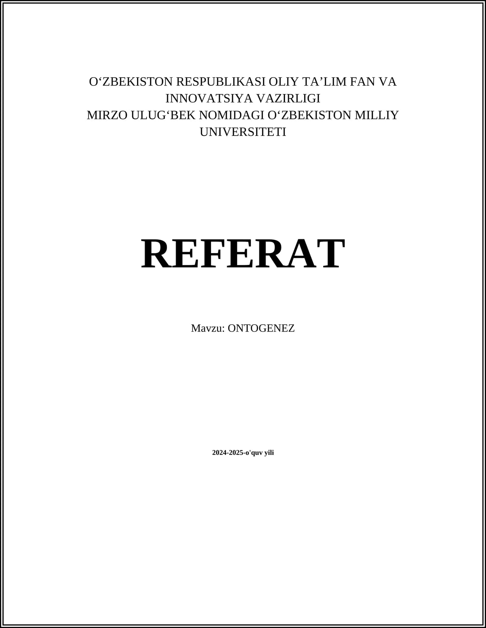 ONTOGENEZ
