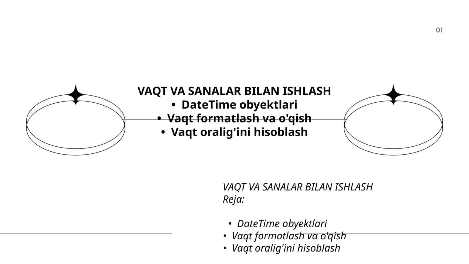 VAQT VA SANALAR BILAN ISHLASH