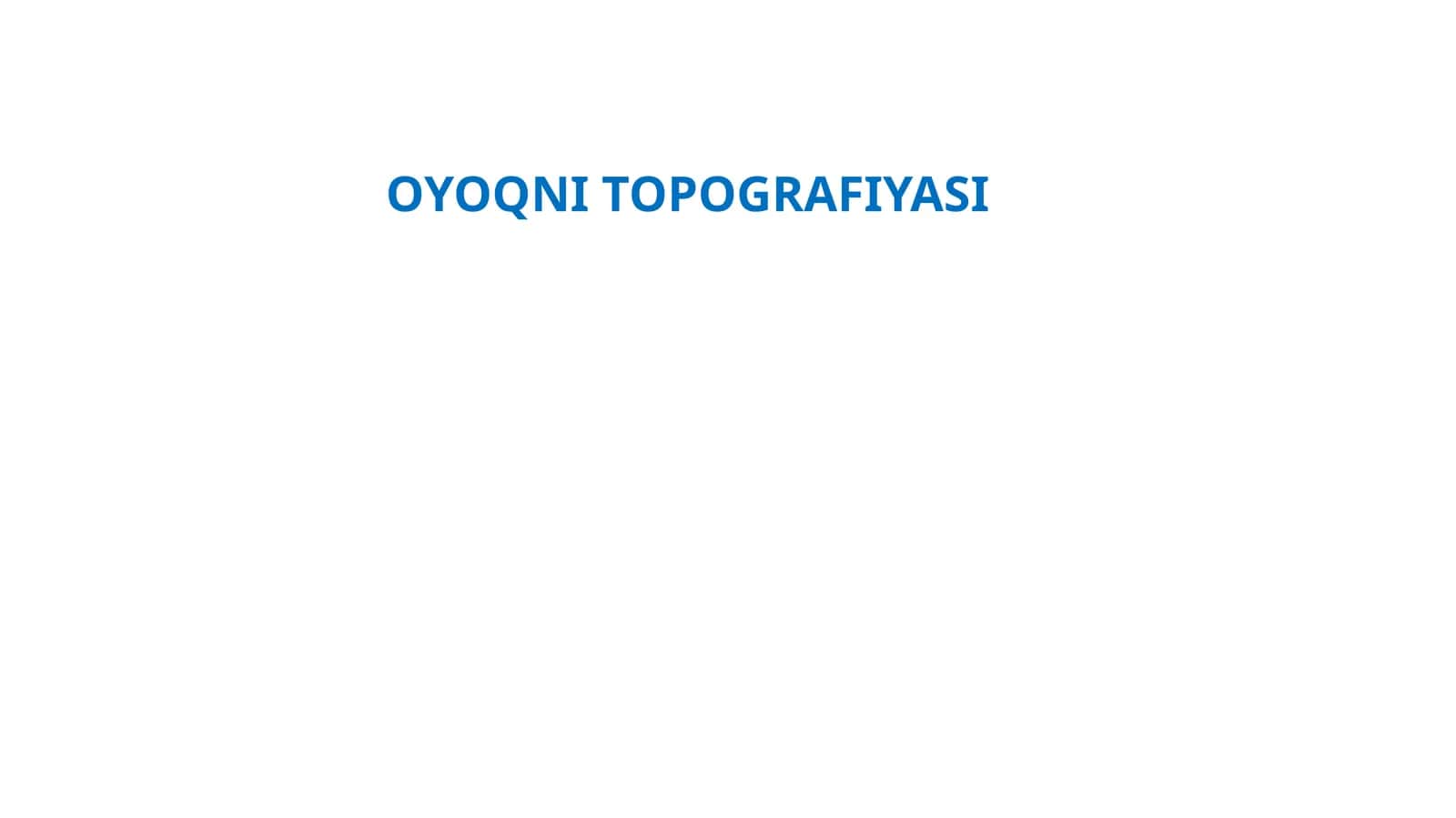 OYOQNI TOPOGRAFIYASI