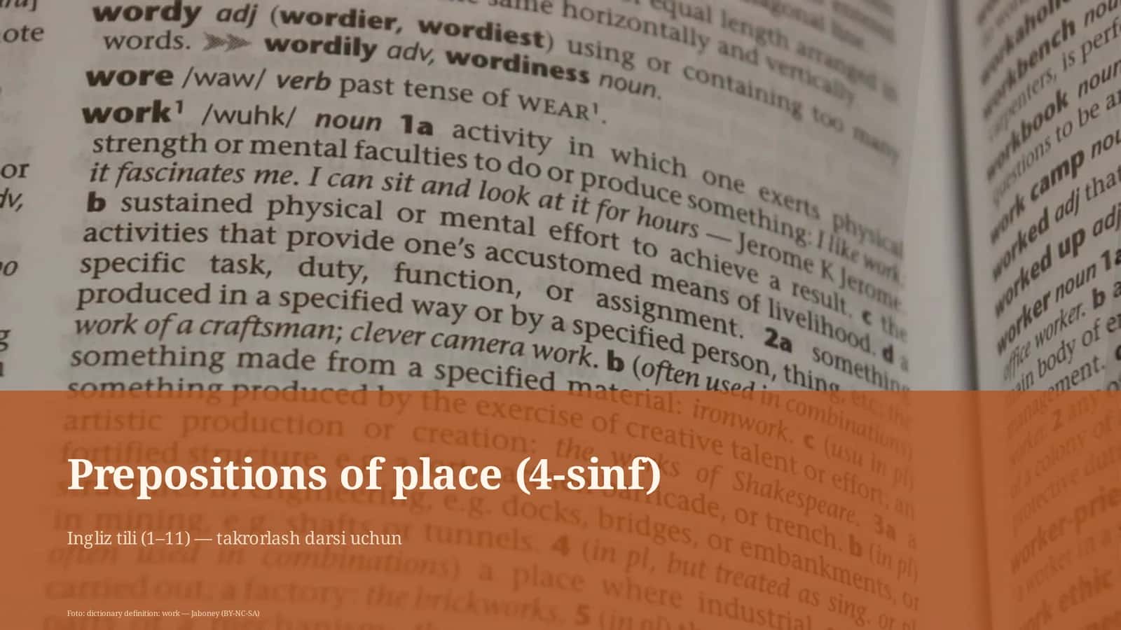Prepositions of place (4-sinf)