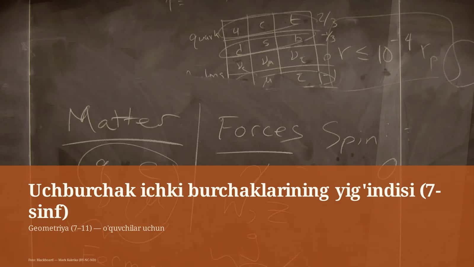 Uchburchak ichki burchaklarining yig'indisi (7-sinf)