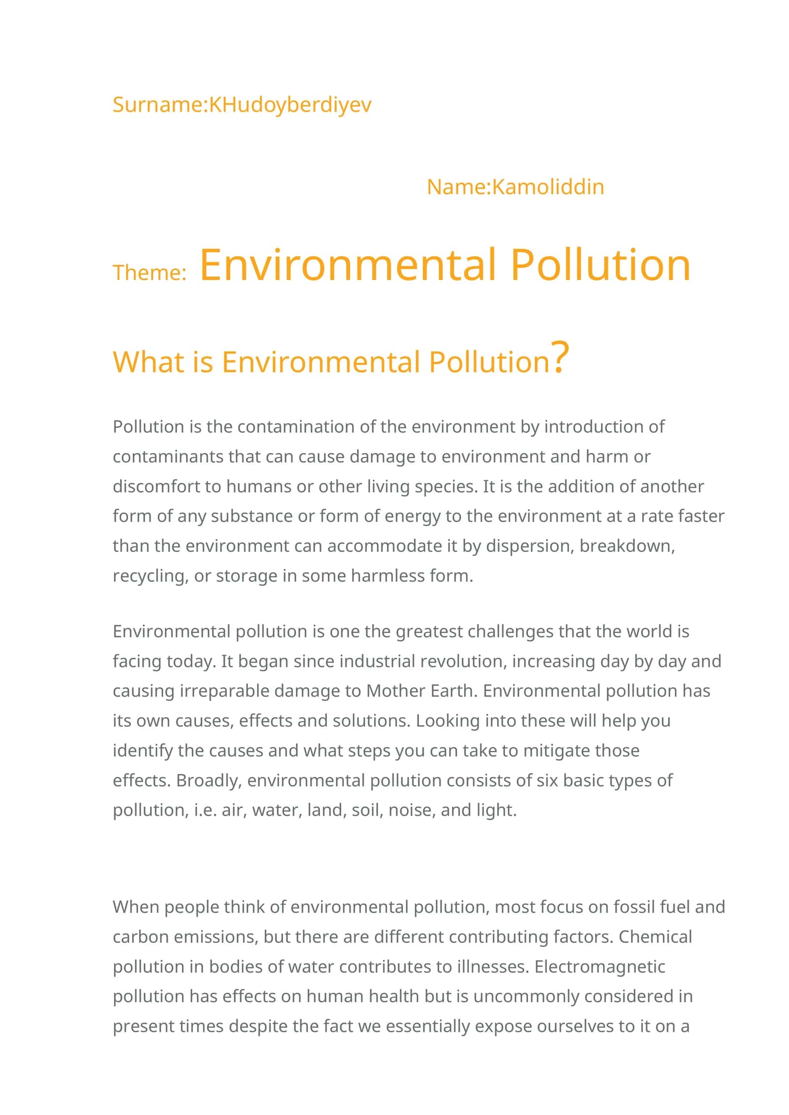 Environmental Pollution