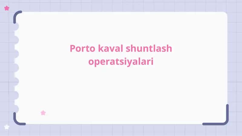 Porto kaval shuntlash operatsiyalari