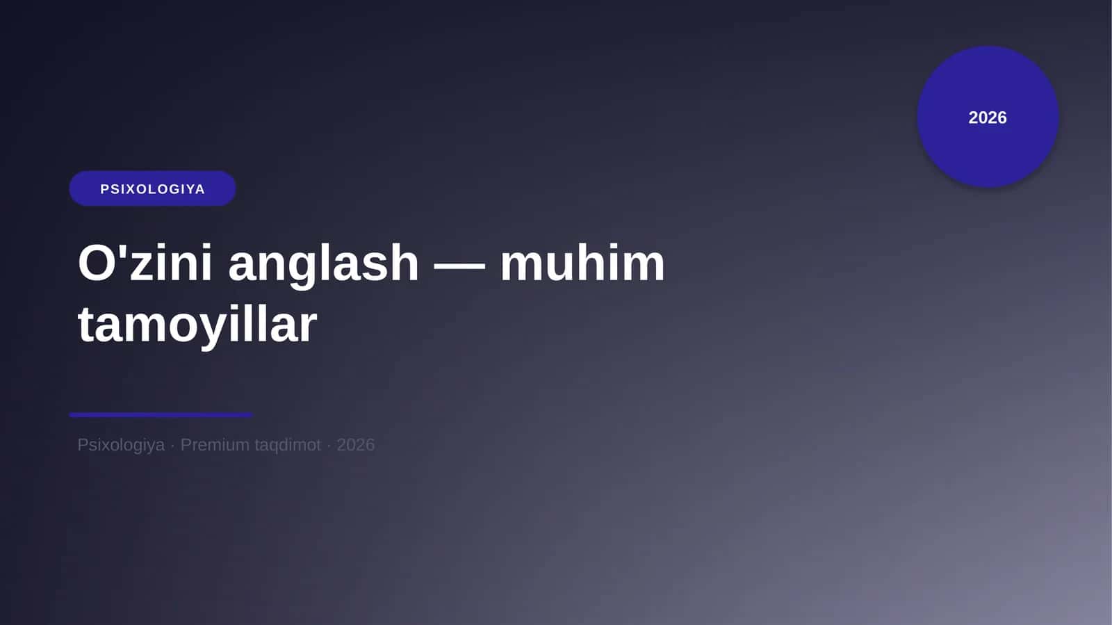 O'zini anglash — muhim tamoyillar