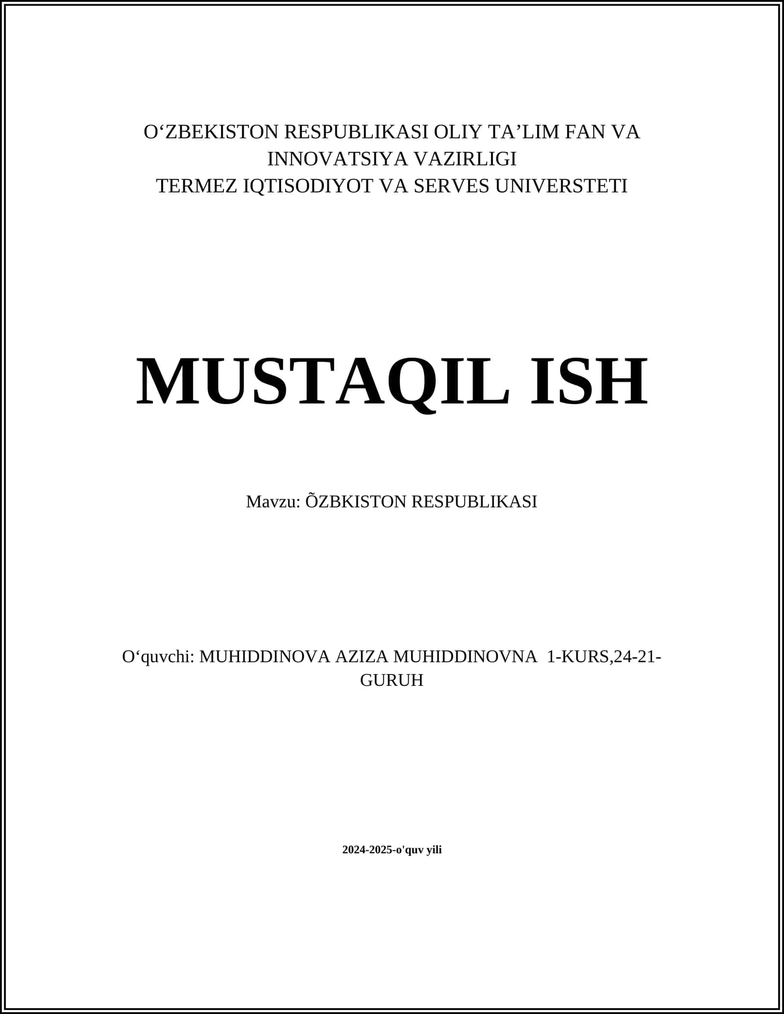 ÕZBKISTON RESPUBLIKASI KONSTITUTSIYASI