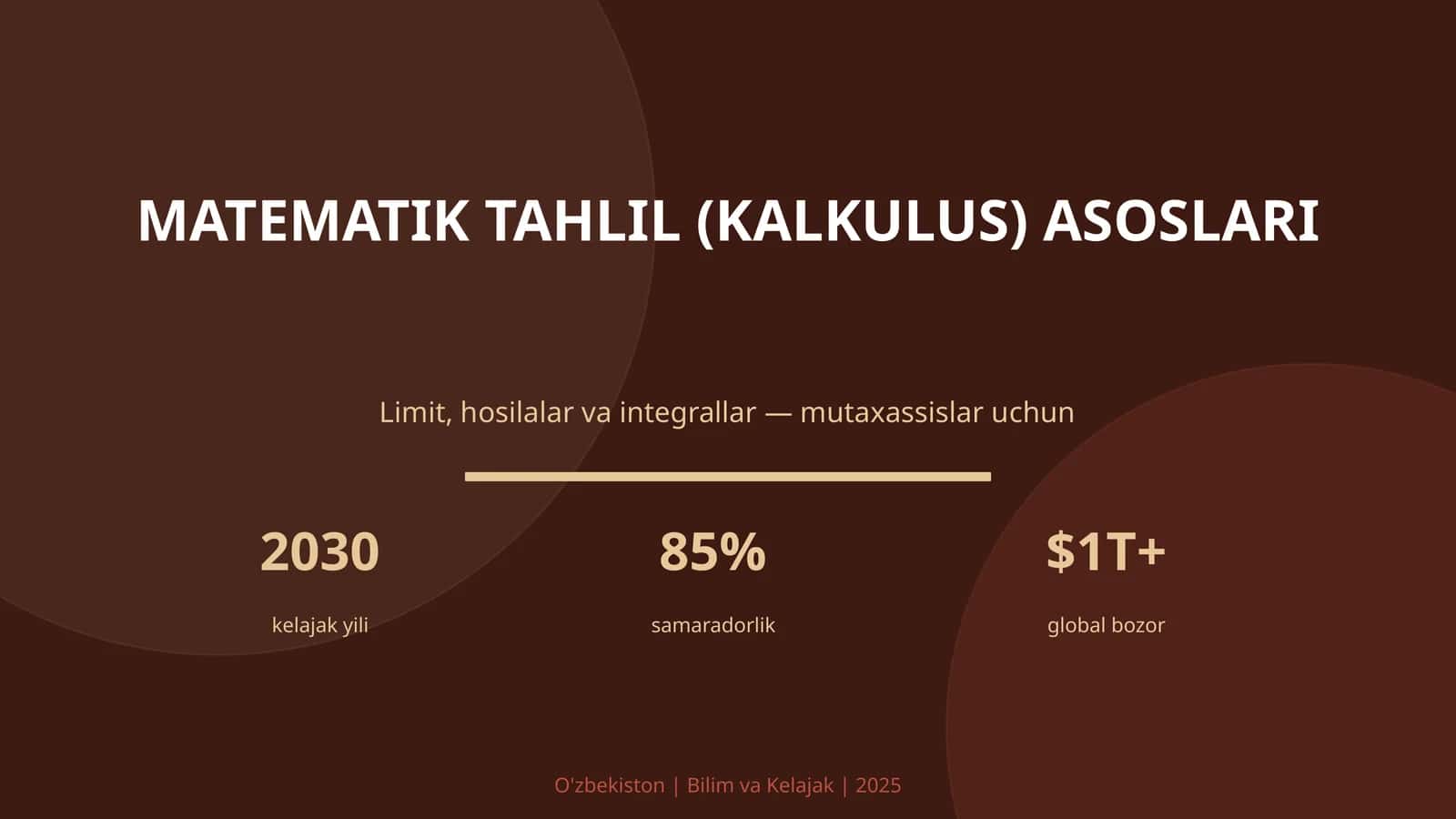 MATEMATIK TAHLIL (KALKULUS) ASOSLARI