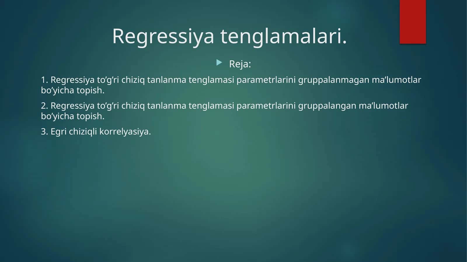 Regressiya tenglamalari