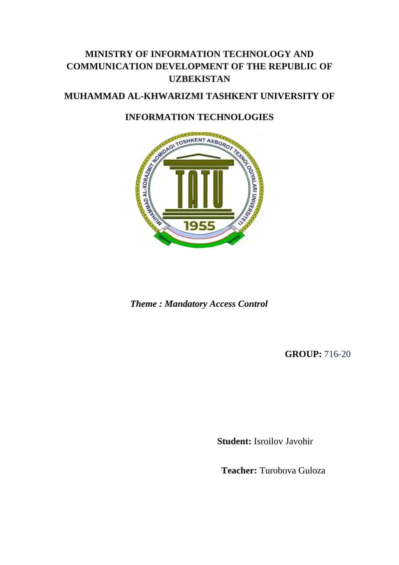 Mandatory Access Control (MAC)