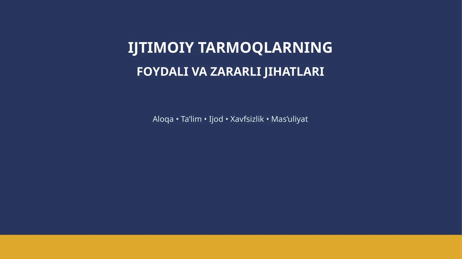Ijtimoiy Tarmoqlarning Foydali va Zararli Jihatlari