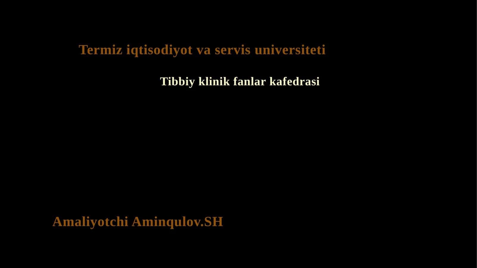 Tibbiy Klinik Fanlar Kafedrasi