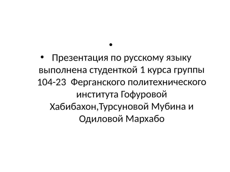 Презентация по русскому языку