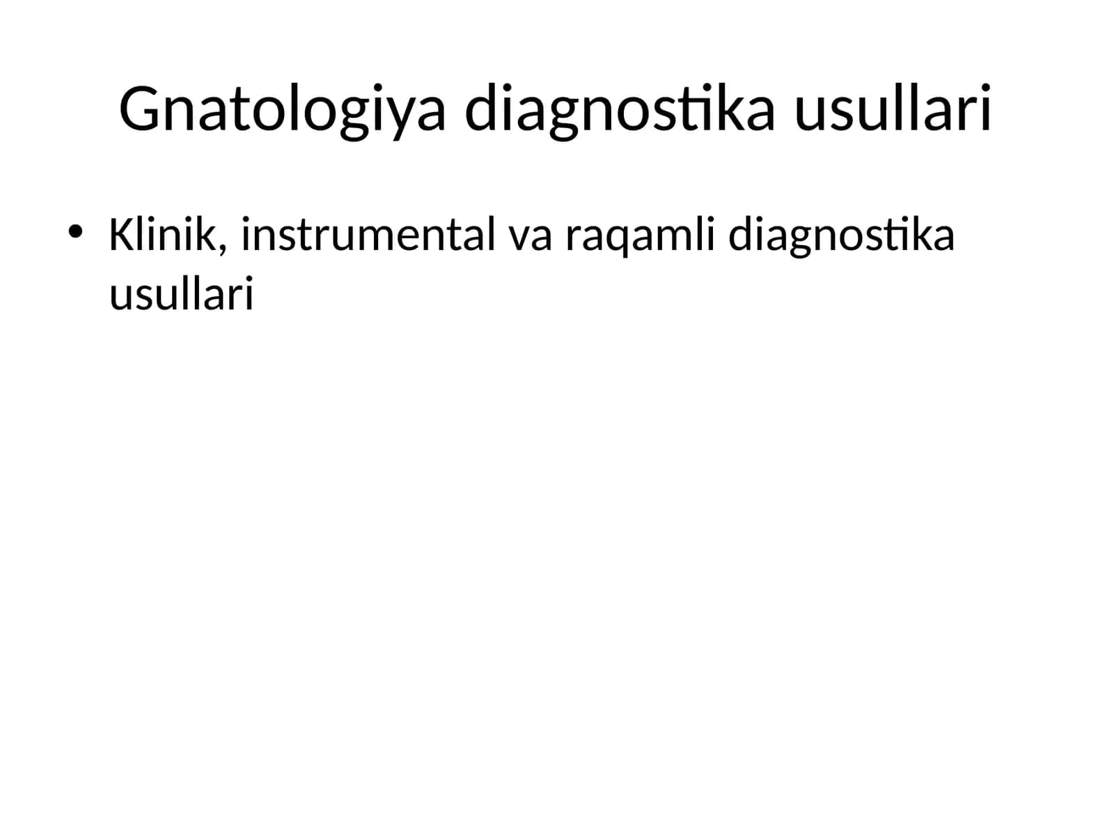 Gnatologiya diagnostika usullari