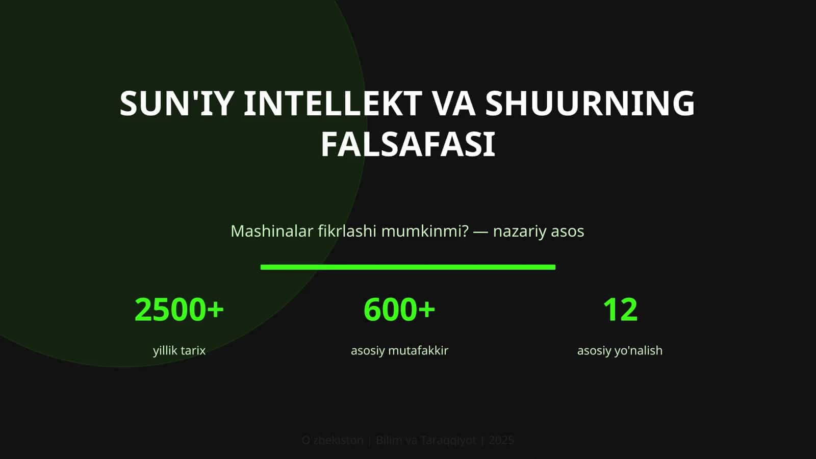 SUN'IY INTELLEKT VA SHUURNING FALSAFASI