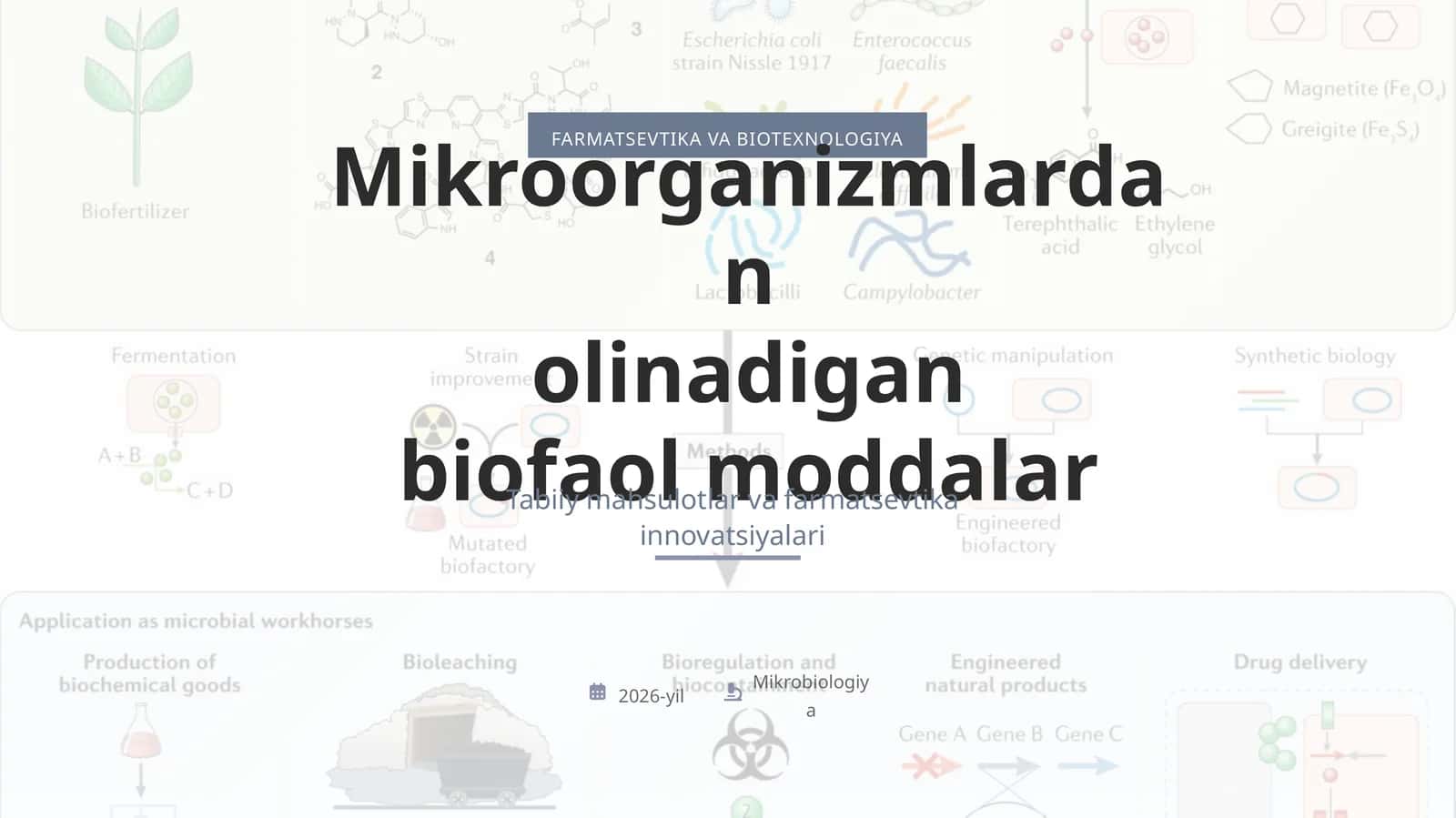 FARMATSEVTIKA VA BIOTEXNOLOGIYA