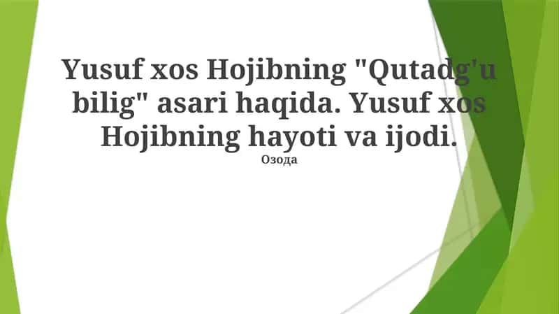 Qutadg'u Bilig