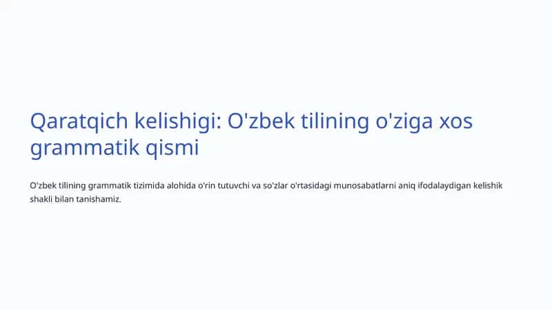 Qaratqich kelishigi