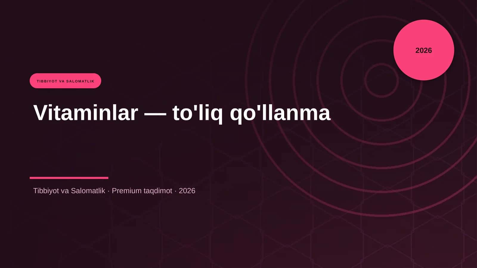 Vitaminlar — to'liq qo'llanma