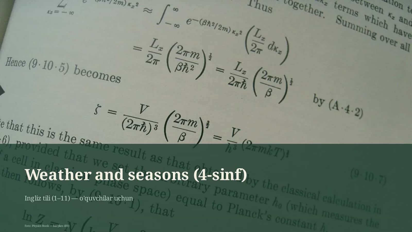Weather and seasons (4-sinf)