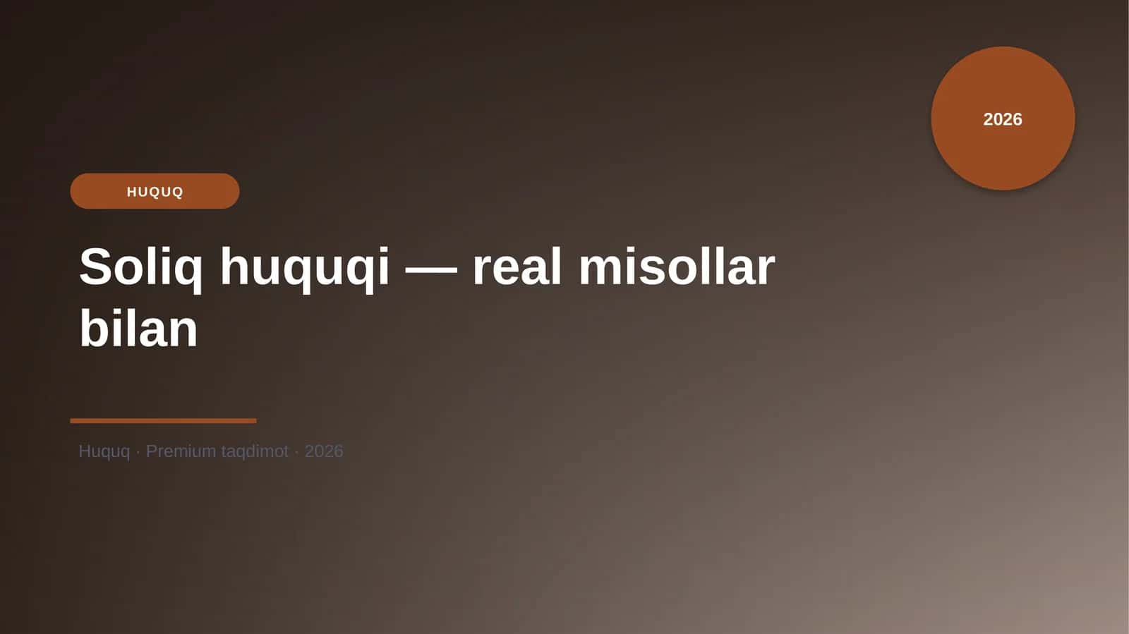 Soliq huquqi — real misollar bilan