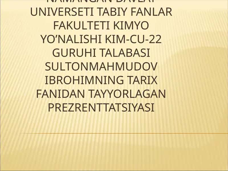 O'zbekistonda millatlararo totuvlikning taminlanshi
