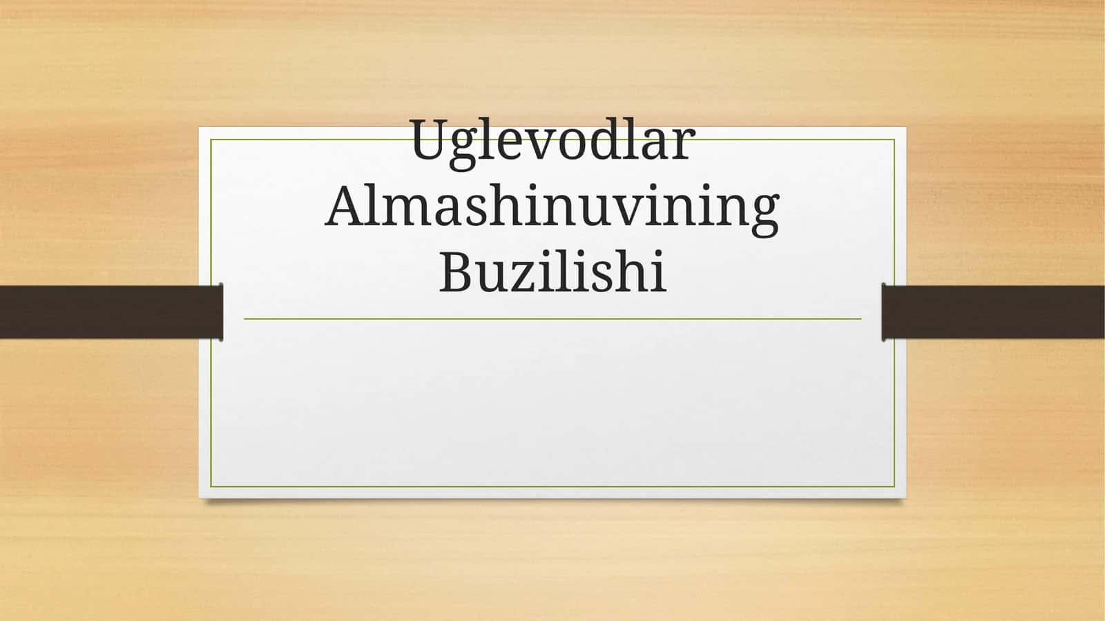 Uglevodlar Almashinuvi