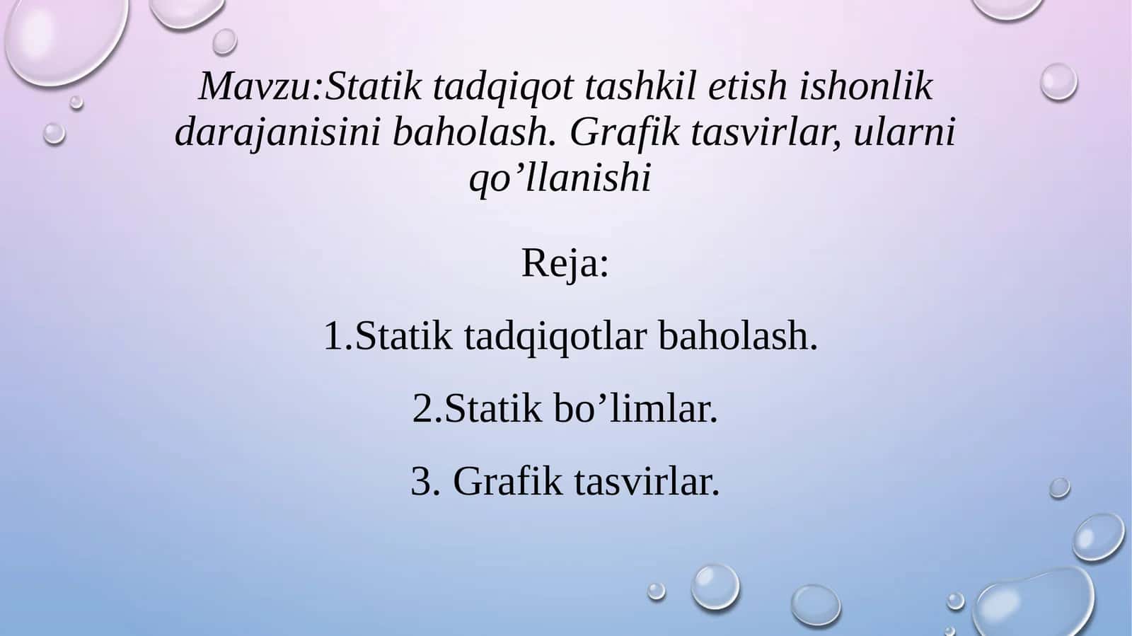 Statiktadqiqotlarbaholash