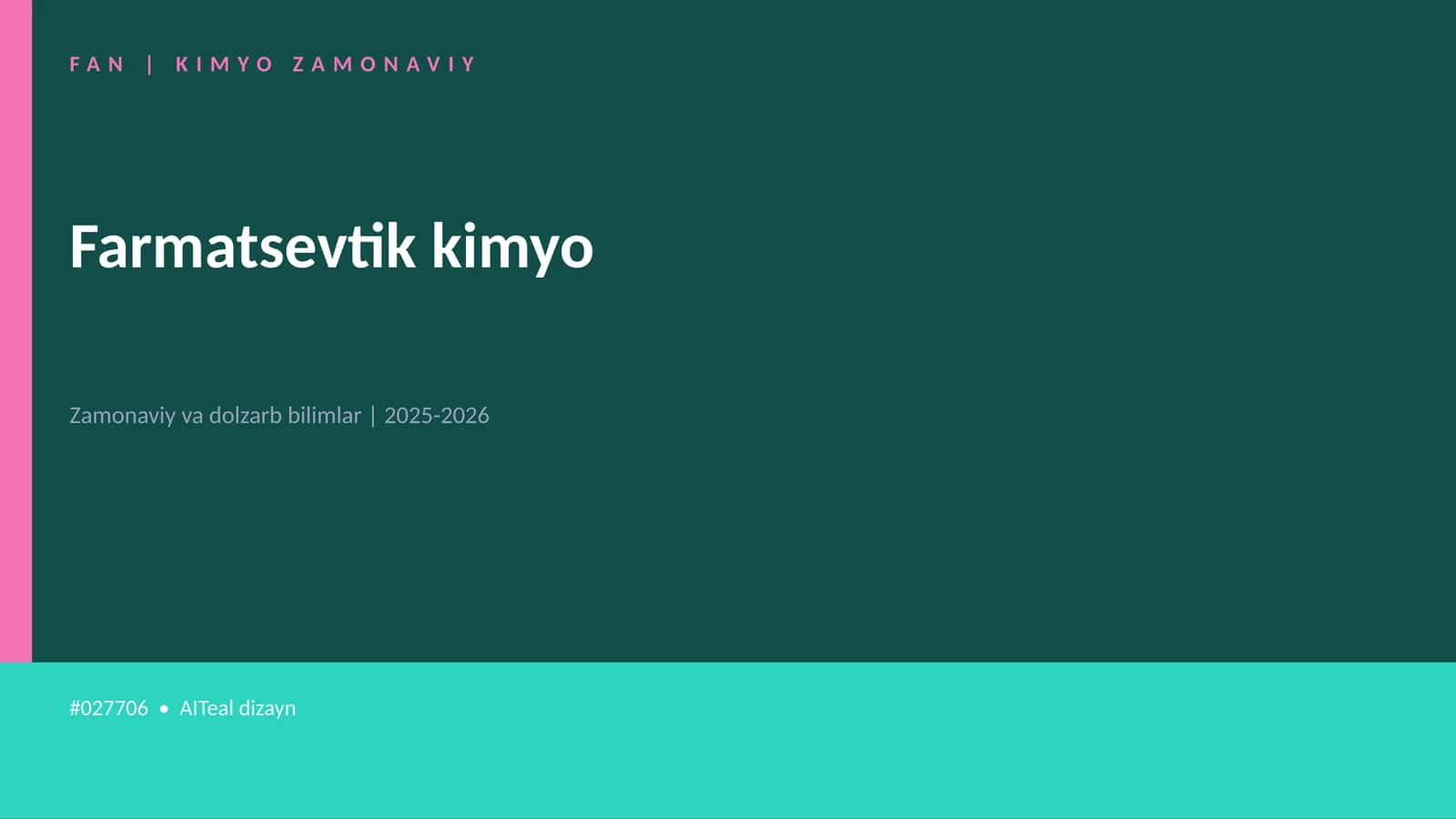 FAN | KIMYO ZAMONAVIY