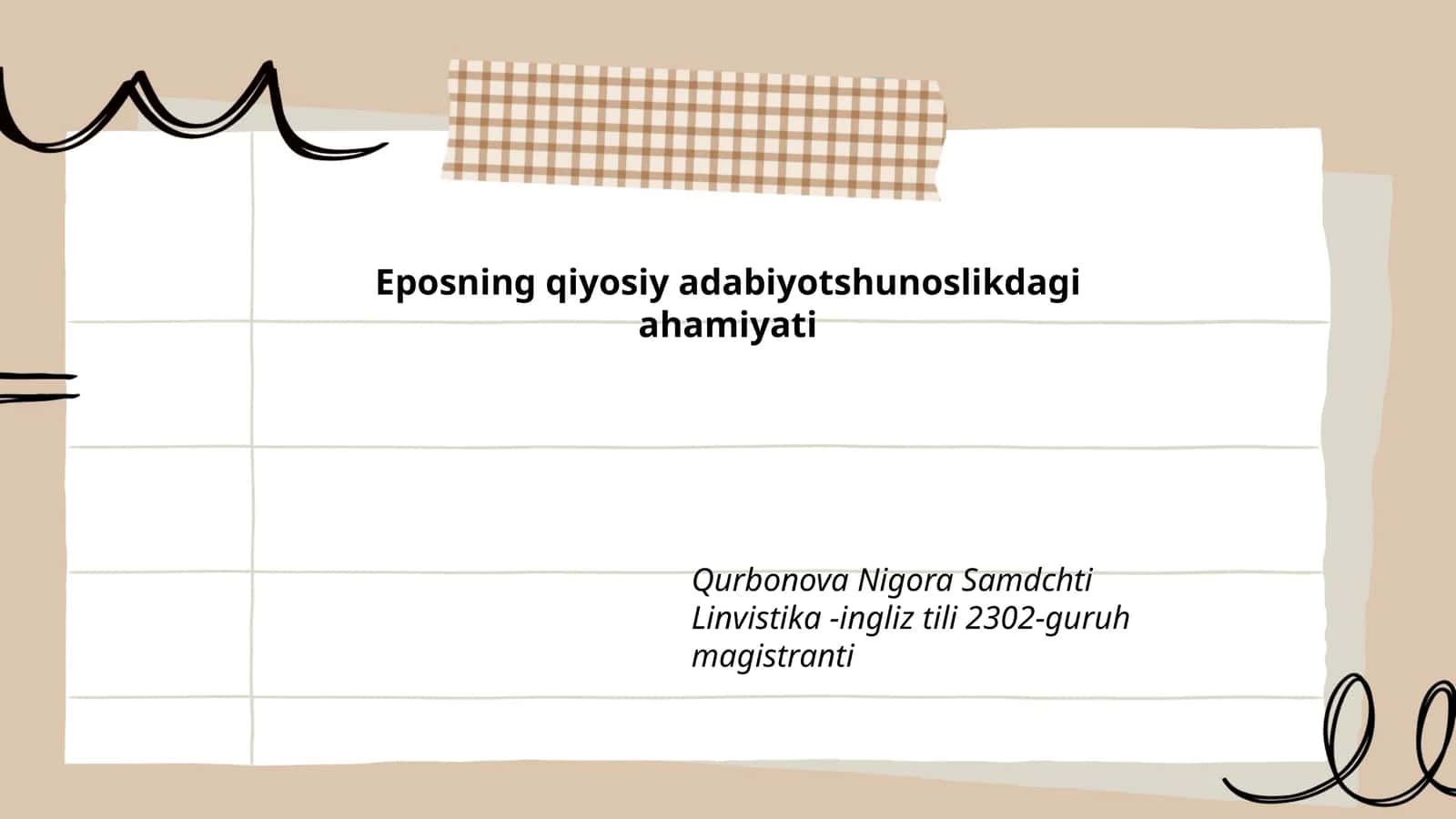 Eposning qiyosiy adabiyotshunoslikdagi ahamiyati