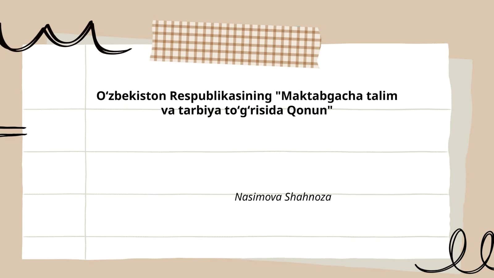 Maktabgacha talim va tarbiya toʻgʻrisida Qonun