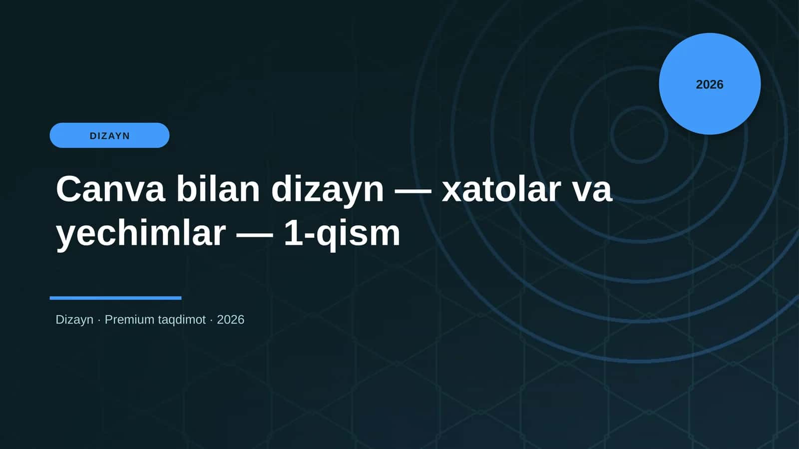Canva bilan dizayn — xatolar va yechimlar — 1-qism