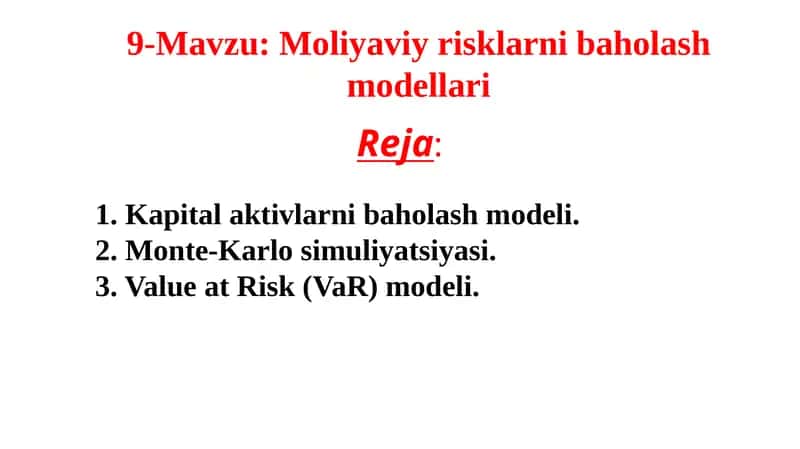 Kapital aktivlarini baholash modeli