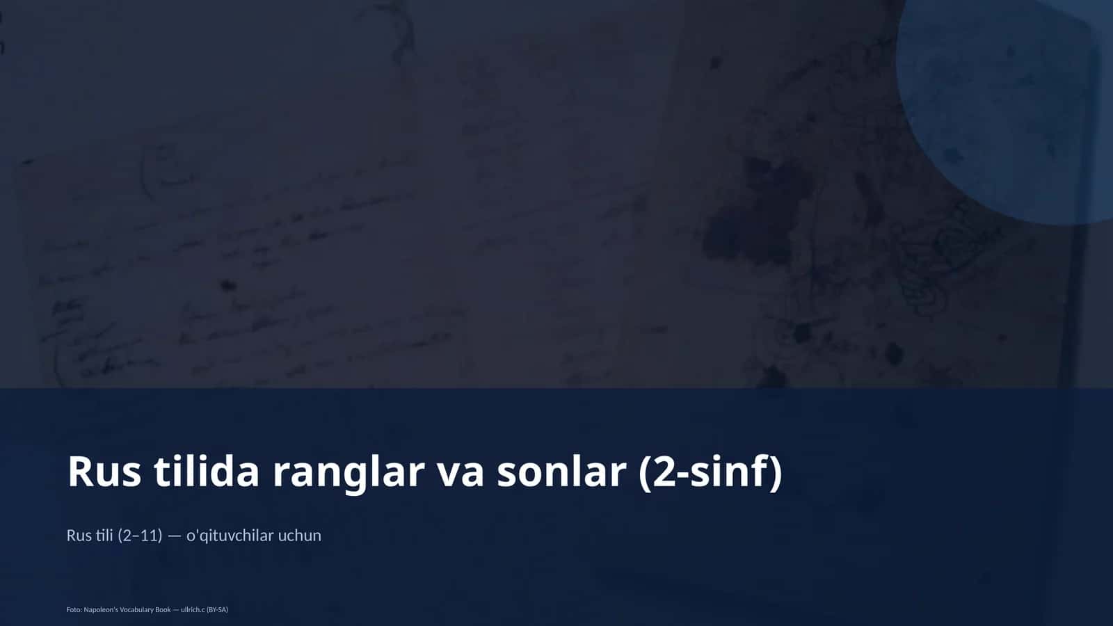 Rus tilida ranglar va sonlar (2-sinf)