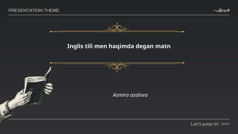 Inglis tili men haqimda degan matn