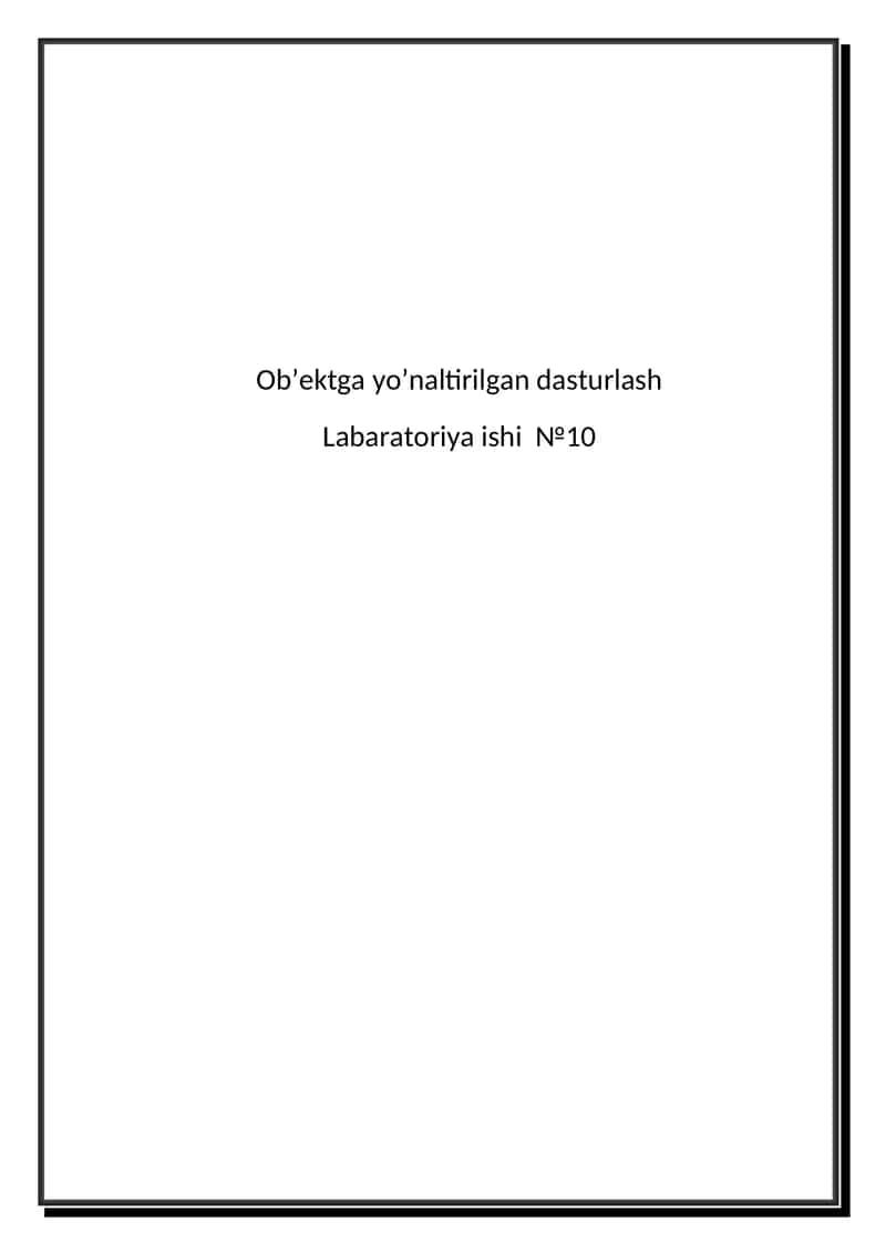Labaratoriya ishi №10