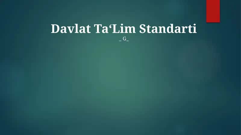 Davlat Ta‘Lim Standarti