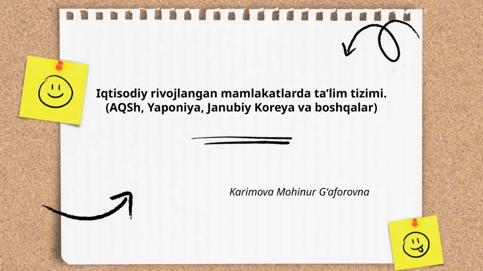 Iqtisodiy rivojlangan mamlakatlarda ta’lim tizimi. (AQSh, Yaponiya, Janubiy Koreya va boshqalar)