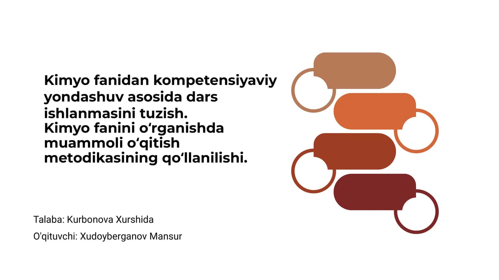 Kimyo fanidan kompetensiyaviy yondashuv asosida dars ishlanmasi