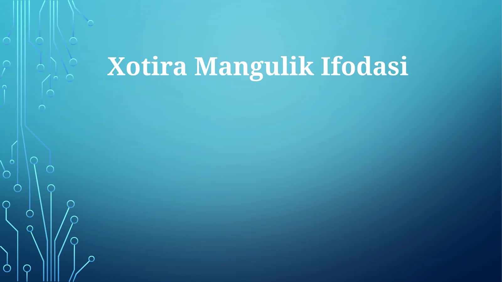 Xotira Mangulik Ifodasi