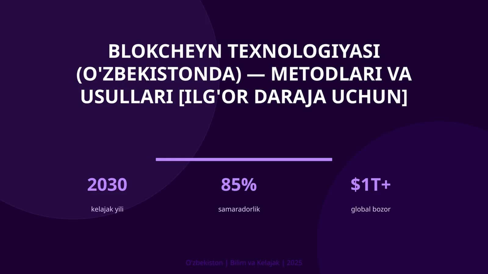 Blokcheyn texnologiyasi (O'zbekistonda) — metodlari va usullari [ilg'or daraja uchun]