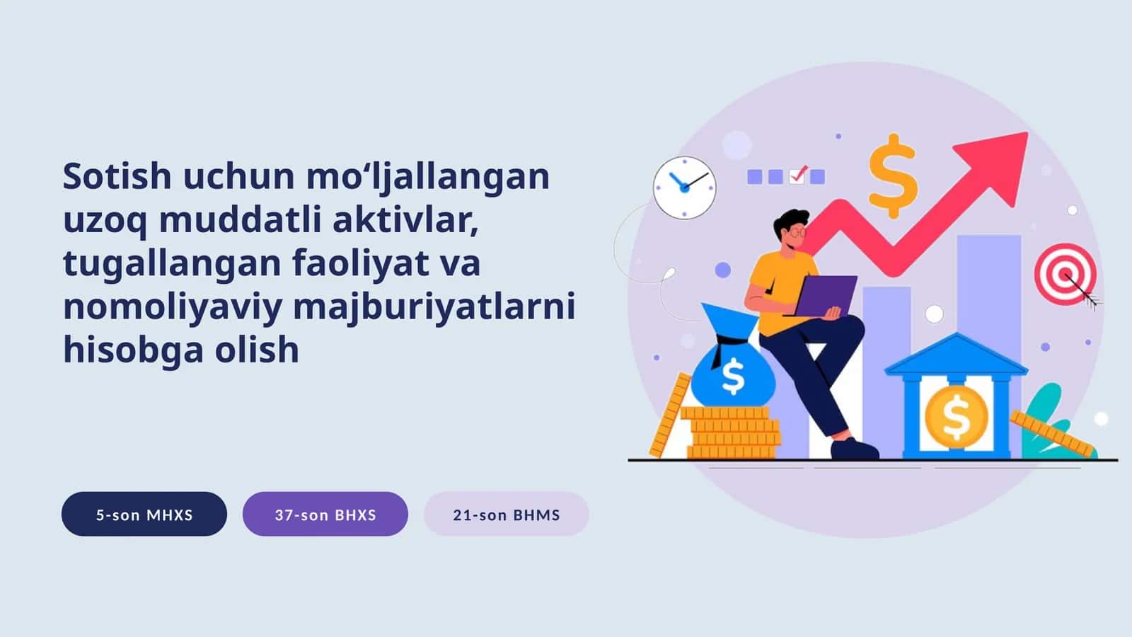 Sotish uchun mo’ljallangan uzoq muddatli aktivlar, tugallangan faoliyat va nomoliyaviy majburiyatlarni hisobga olish