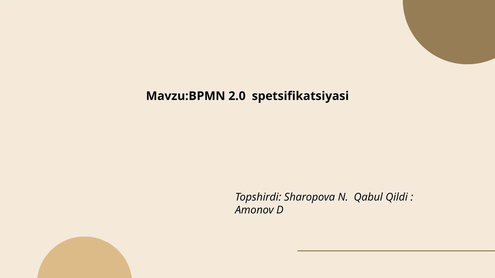 BPMN 2.0 spetsifikatsiyasi