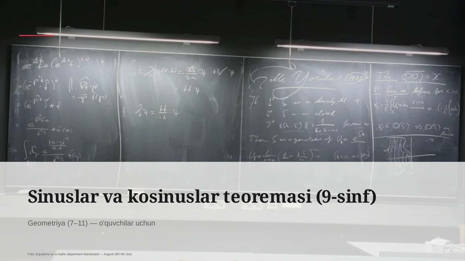 Sinuslar va kosinuslar teoremasi (9-sinf)