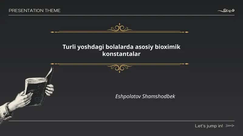 Turli yoshdagi bolalarda asosiy bioximik konstantalar