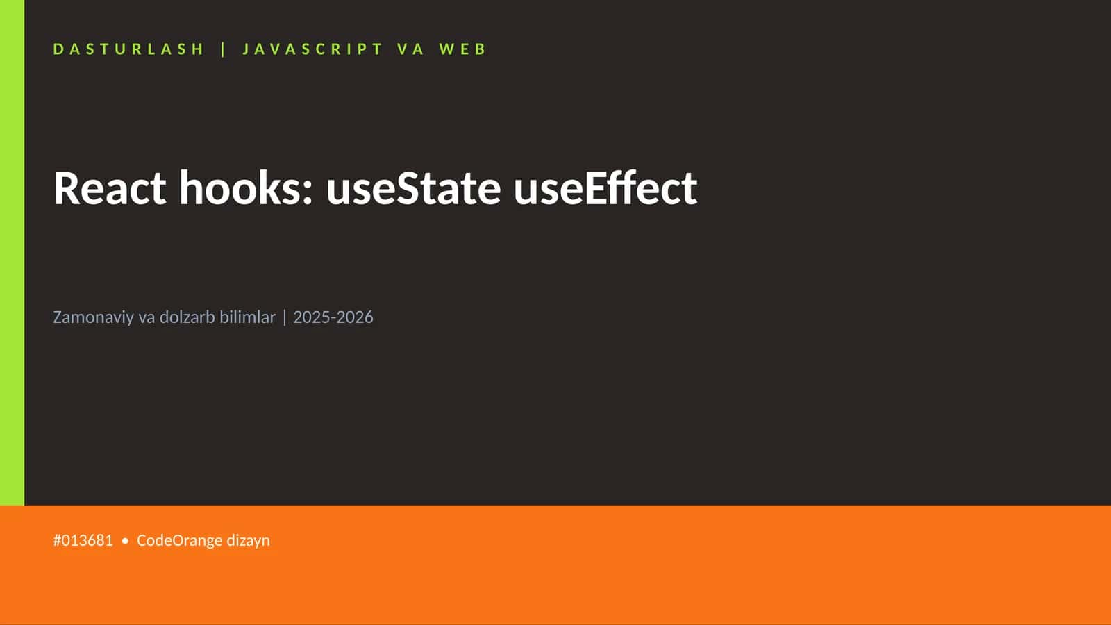 React hooks: useState useEffect