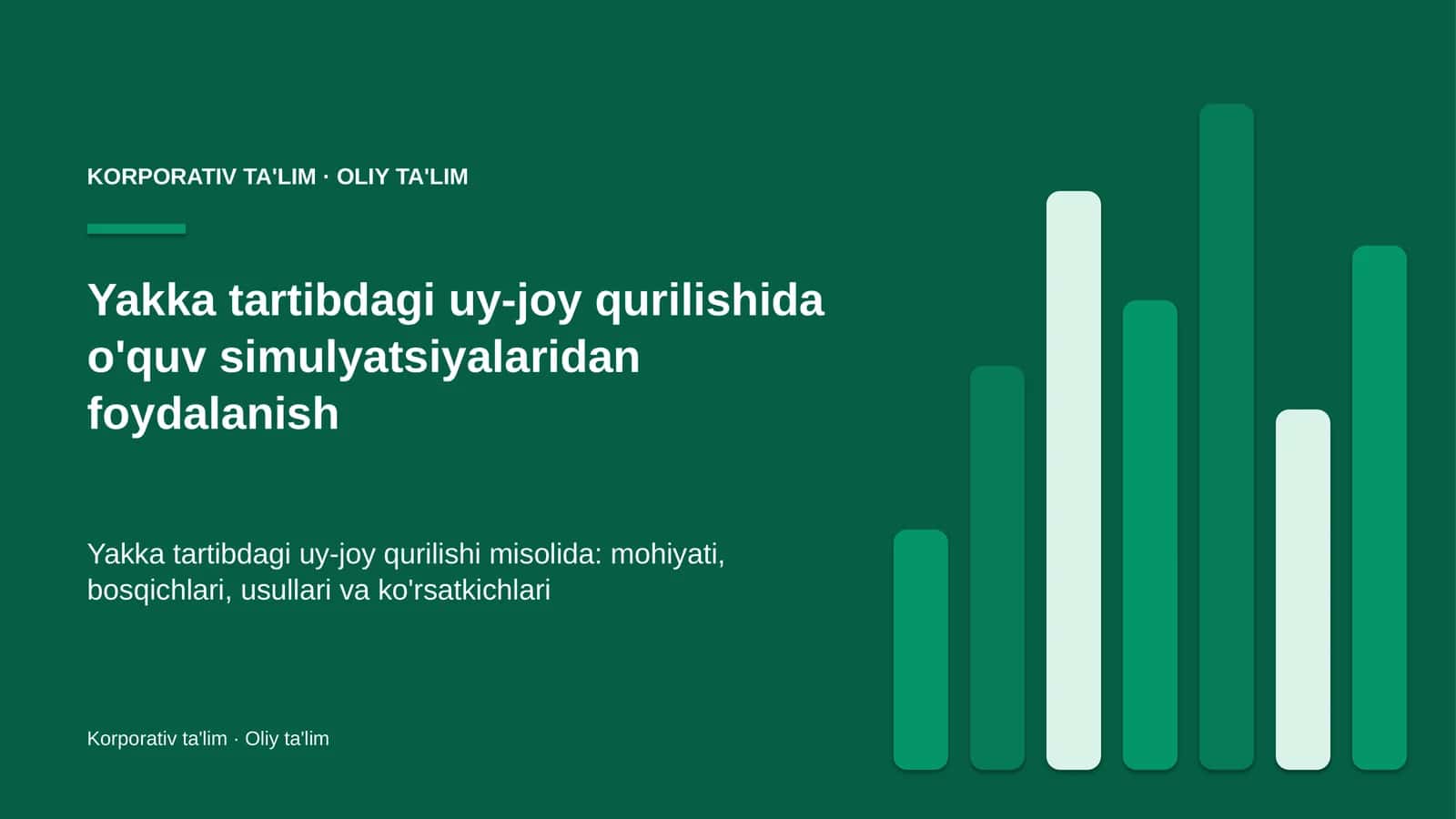 yakka tartibdagi uy joy qurilishida o'quv simulyatsiyalaridan foydalanish 4890