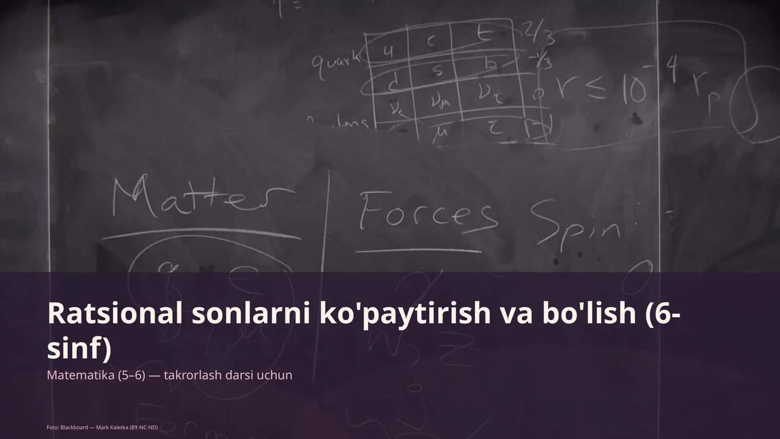 Ratsional sonlarni ko'paytirish va bo'lish (6-sinf)
