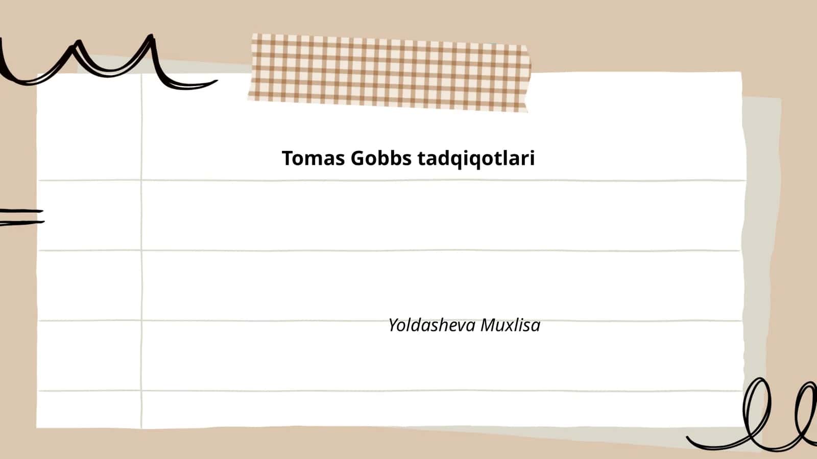 Tomas Gobbs tadqiqotlari