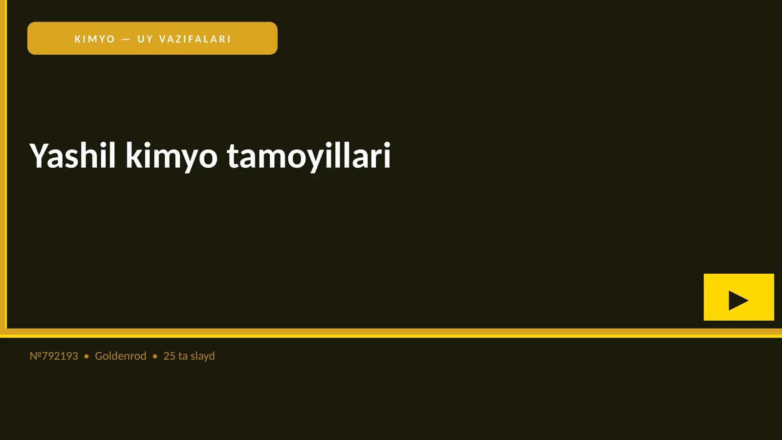 Yashil kimyo tamoyillari