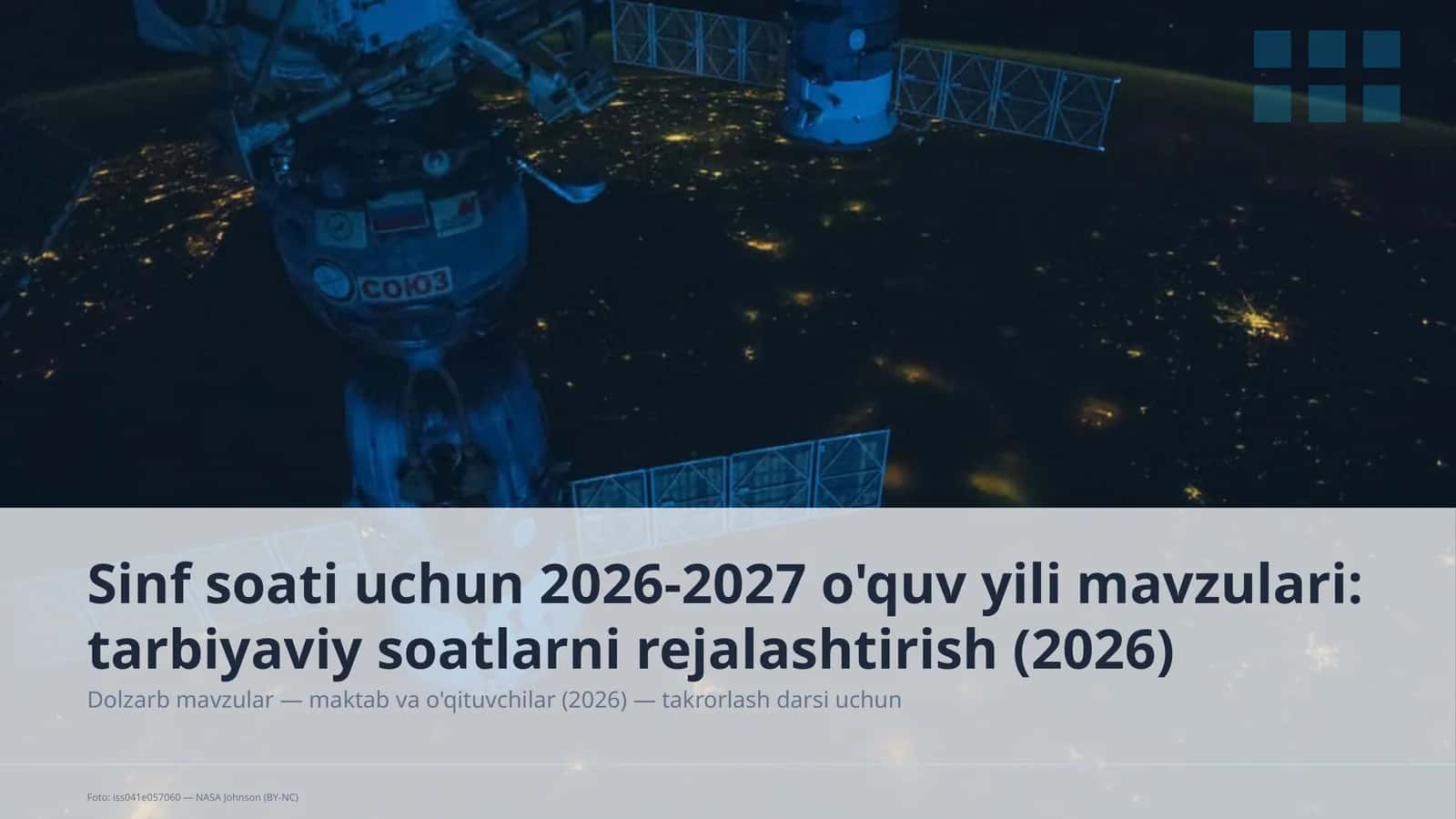 Sinf soati uchun 2026-2027 o'quv yili mavzulari: tarbiyaviy soatlarni rejalashtirish (2026)