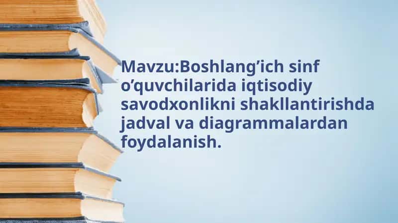 Boshlang’ich sinfda iqtisodiy tarbiya